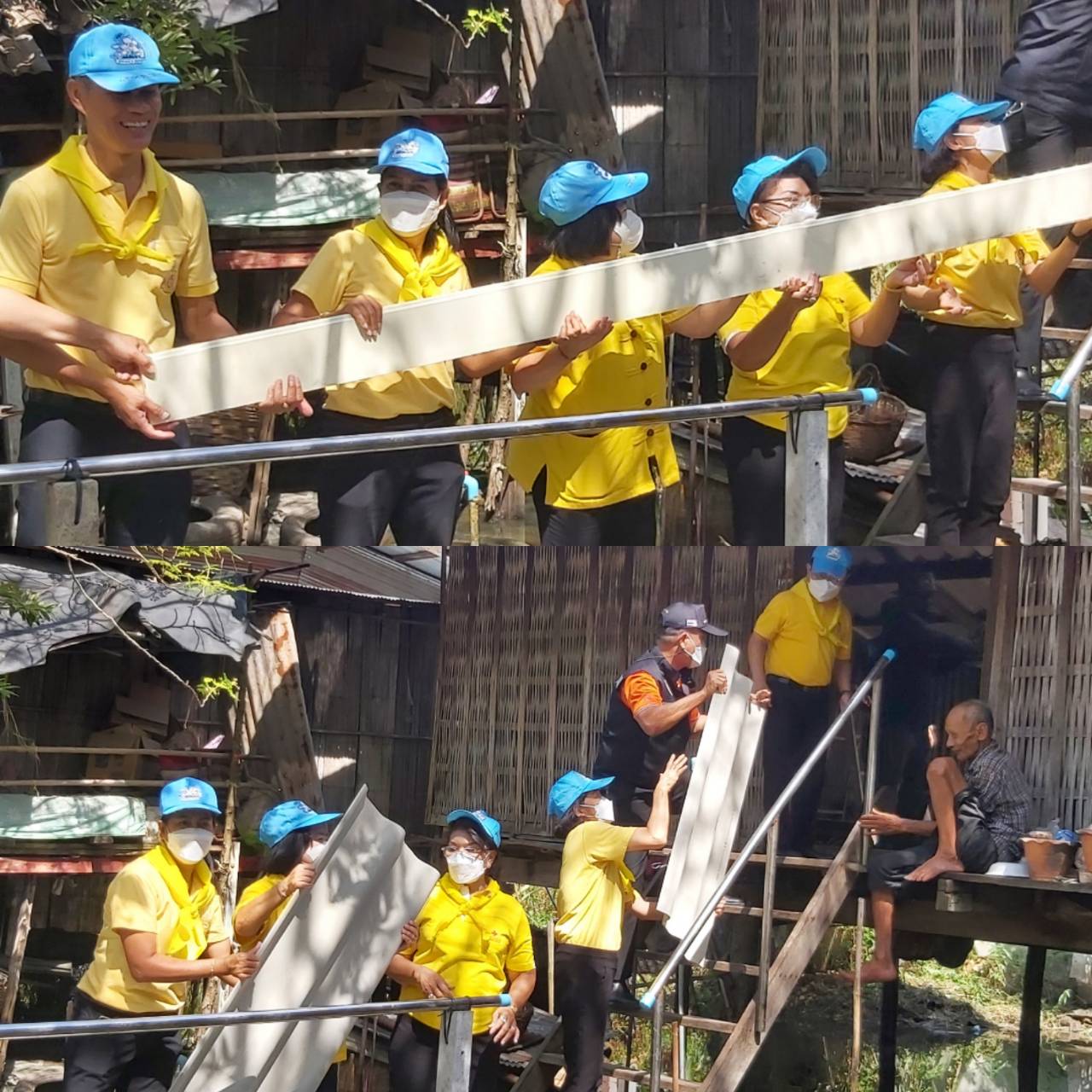 ?พช.ราชบุรี ร่วมกิจกรรมจิตอาสาพระราชทาน กับ ศจพ.อ.ดำเนินสะดวก บริษัท ผลิตไฟฟ้าราชบุรีจำกัด กิ่งกาชาดอำเภอดำเนินสะดวก เครือข่ายชุมชน และภาคประชาชน เพื่อปรับปรุงซ่อมแซมบ้านที่อยู่อาศัย ให้กับครัวเรือนยากจน ที่ตกเกณฑ์ข้อมูลTPMAP มิติ ด้านที่อยู่อาศัยไม่มั่นคง พื้นที่ อำเภอดำเนินสะดวก