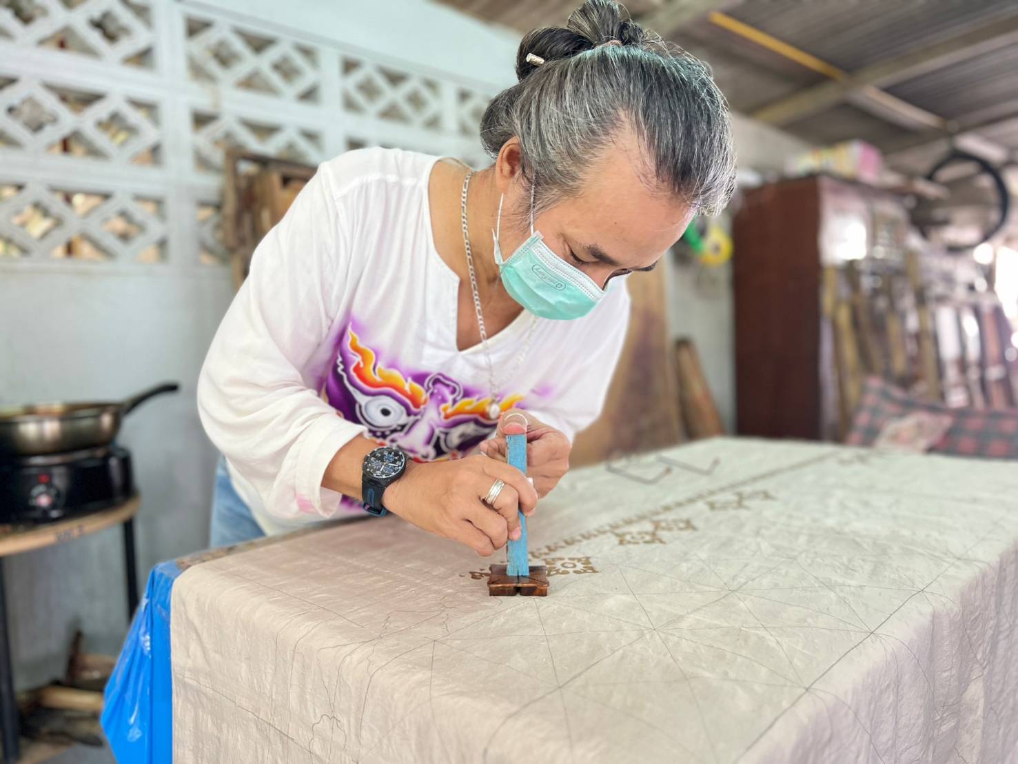 ?พช.ราชบุรี ติดตามความก้าวหน้าการพัฒนาลายผ้า ผู้ผลิต ผู้ประกอบการ OTOP ประเภทผ้า เตรียมประกวดผ้าลายพระราชทาน “ผ้าลายดอกรักราชกัญญา” สนองพระดำริ สมเด็จพระเจ้าลูกเธอ เจ้าฟ้าสิริวัณณวรี นารีรัตนราชกัญญา