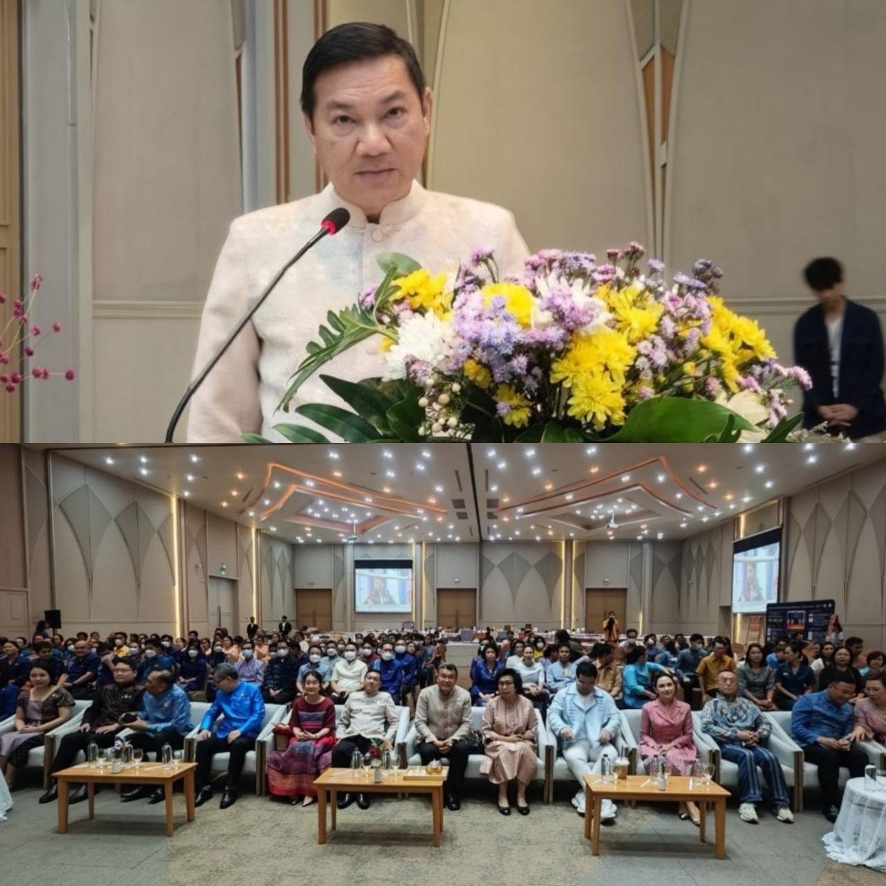 ? จังหวัดราชบุรี ต้อนรับ ปลัดกระทรวงมหาดไทยและนายกสมาคมแม่บ้านมหาดไทย ในพิธีเปิดการประกวด”ผ้าลายดอกรักราชกัญญา” และงานหัตกรรมภาคกลาง