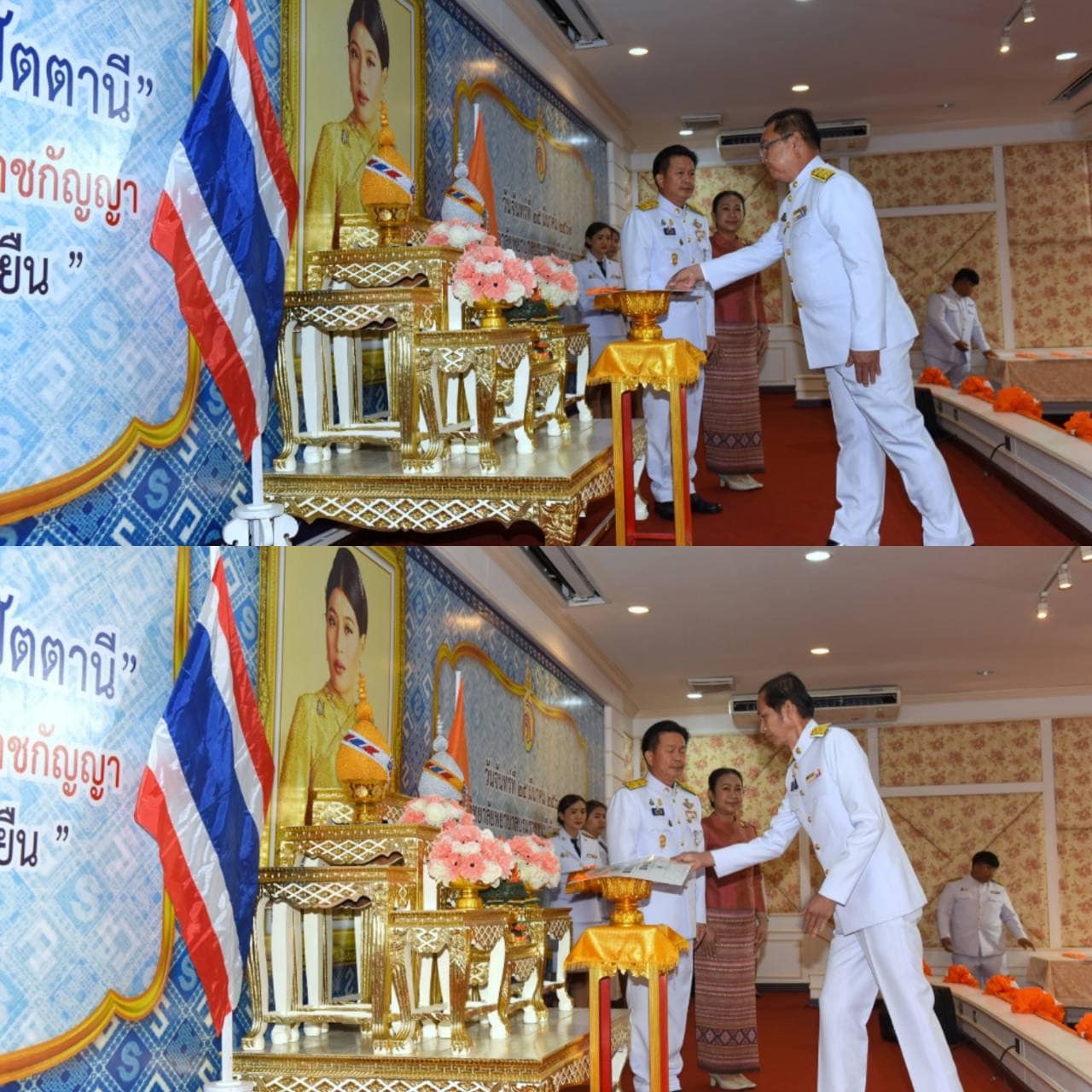 📣 พช.ราชบุรี จัดพิธีมอบแบบลายผ้าพระราชทาน “ผ้าลายสิริวชิราภรณ์” “ผ้าลายชบาปัตตานี” แก่นายอำเภอ องค์กรสตรี สถานศึกษา และกลุ่มช่างทอผ้า ผู้ผลิต ผู้ประกอบการจังหวัดราชบุรี